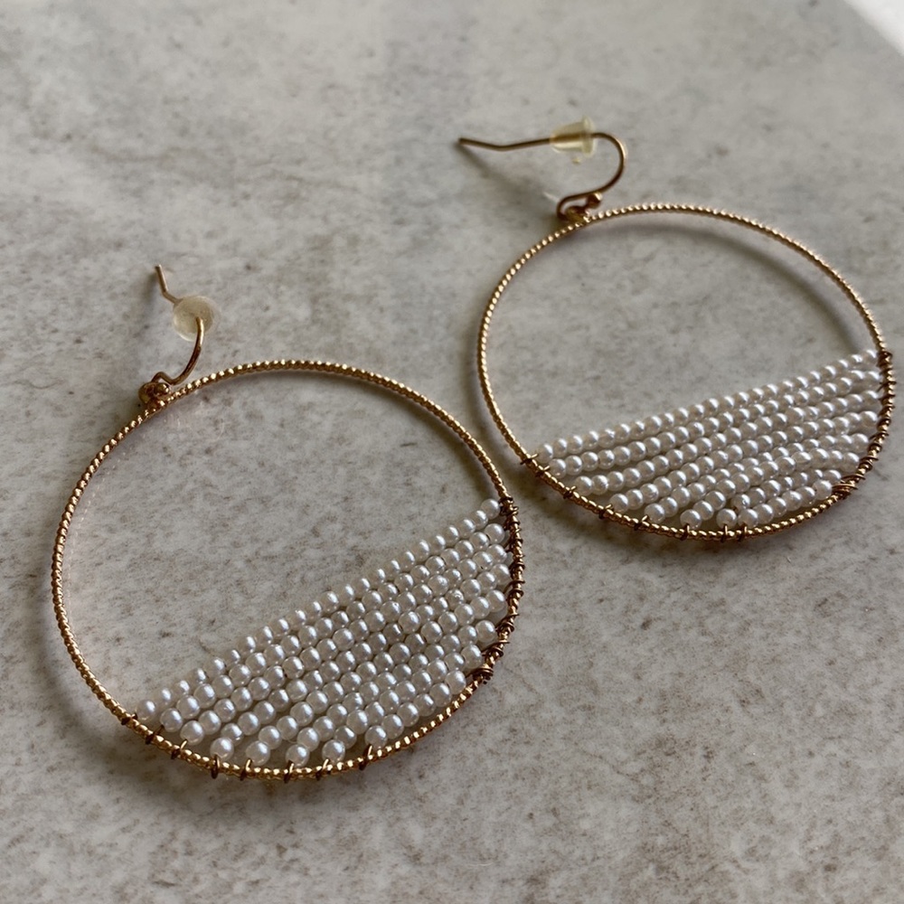 Delicate beaded circle earrings